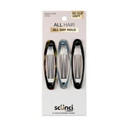 Scunci No-Slip Grip Oval Snap Clips, 3 Count