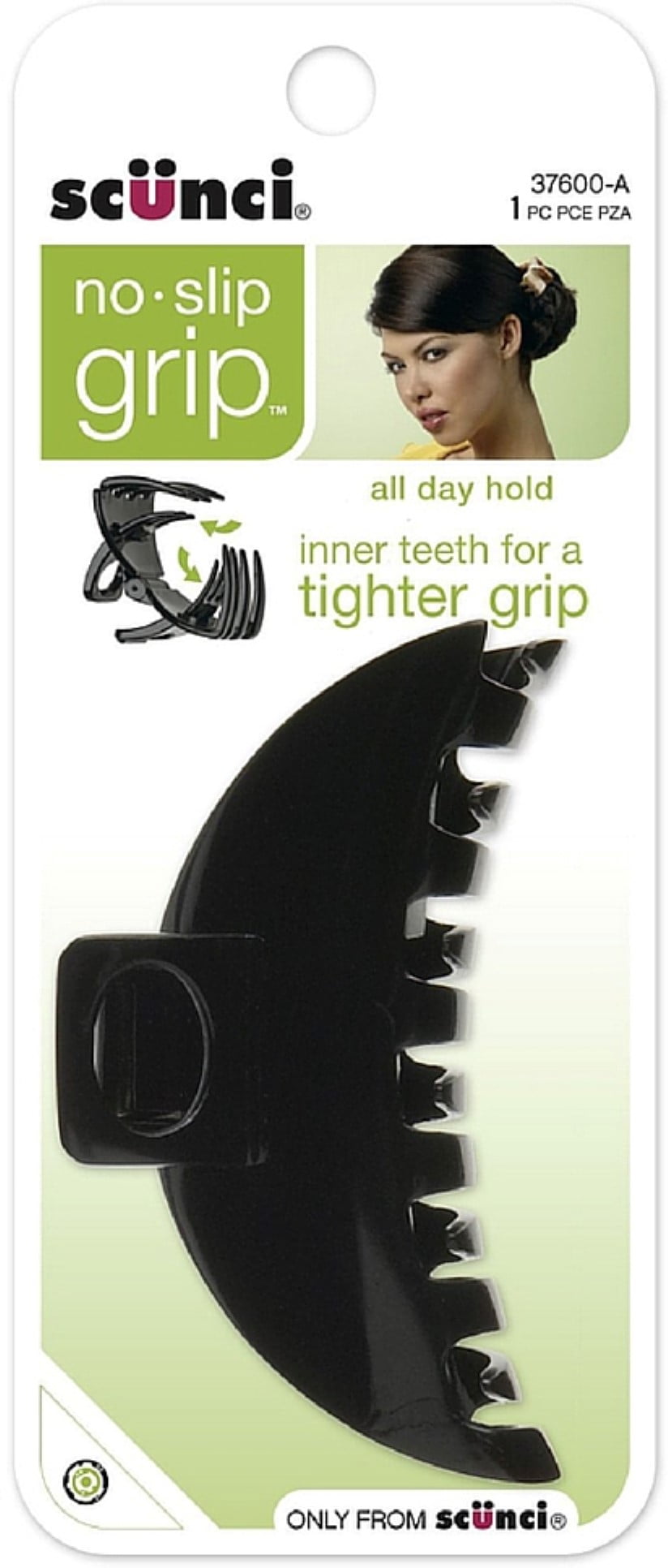 Scunci No-Slip Grip Jaw Clips – 5 Haarklammern (2 Schwarz, 3 Schildkröten-Design)