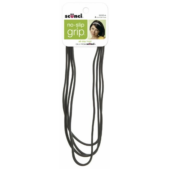 Scunci No-slip Grip Flat Black Headbands (Pack of 18)