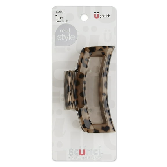 Scünci Open Center Jaw Hair Clip, Tortoise Shell