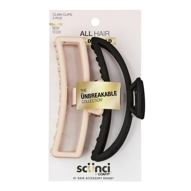 Scunci Open Cut Claw Clips, Multicolor, 2 Count
