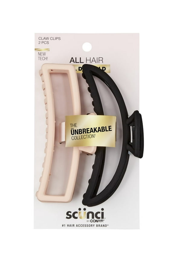 Open Cut Claw Clips, Multicolor, 2 Count