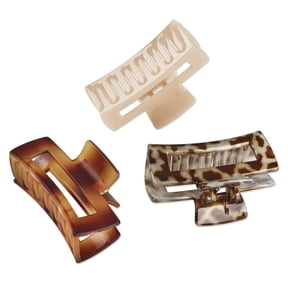 Scunci Open Cut Rectangular Claw Clip, Multicolor, 3 Count