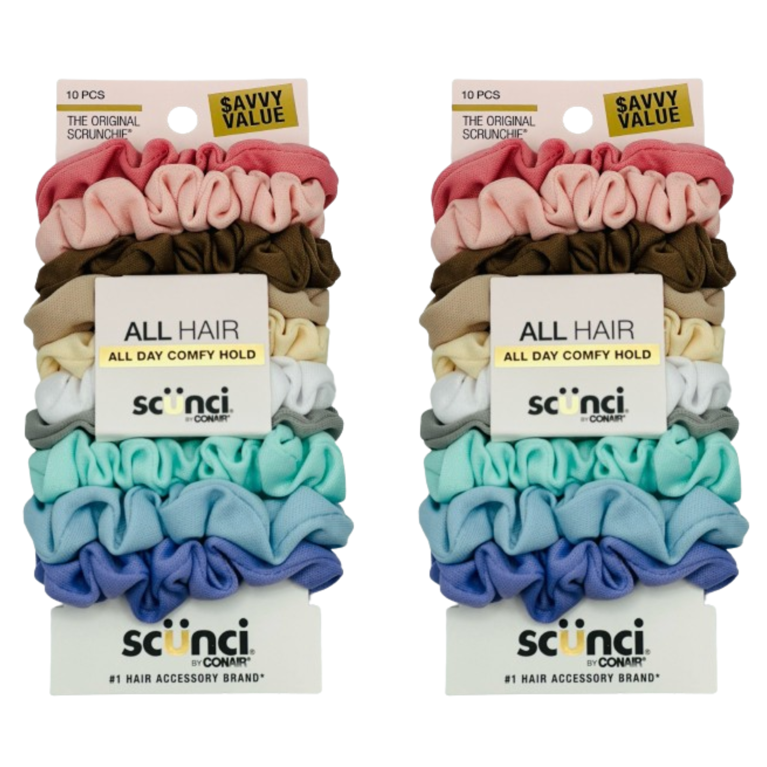 Scunci Original Plain Scrunchies Twister Super Soft and Stretchy No