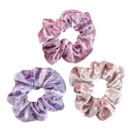 Scunci Original Scrunchies in Velvet Texture in Warm Winter Color Fashion Palette, 3ct