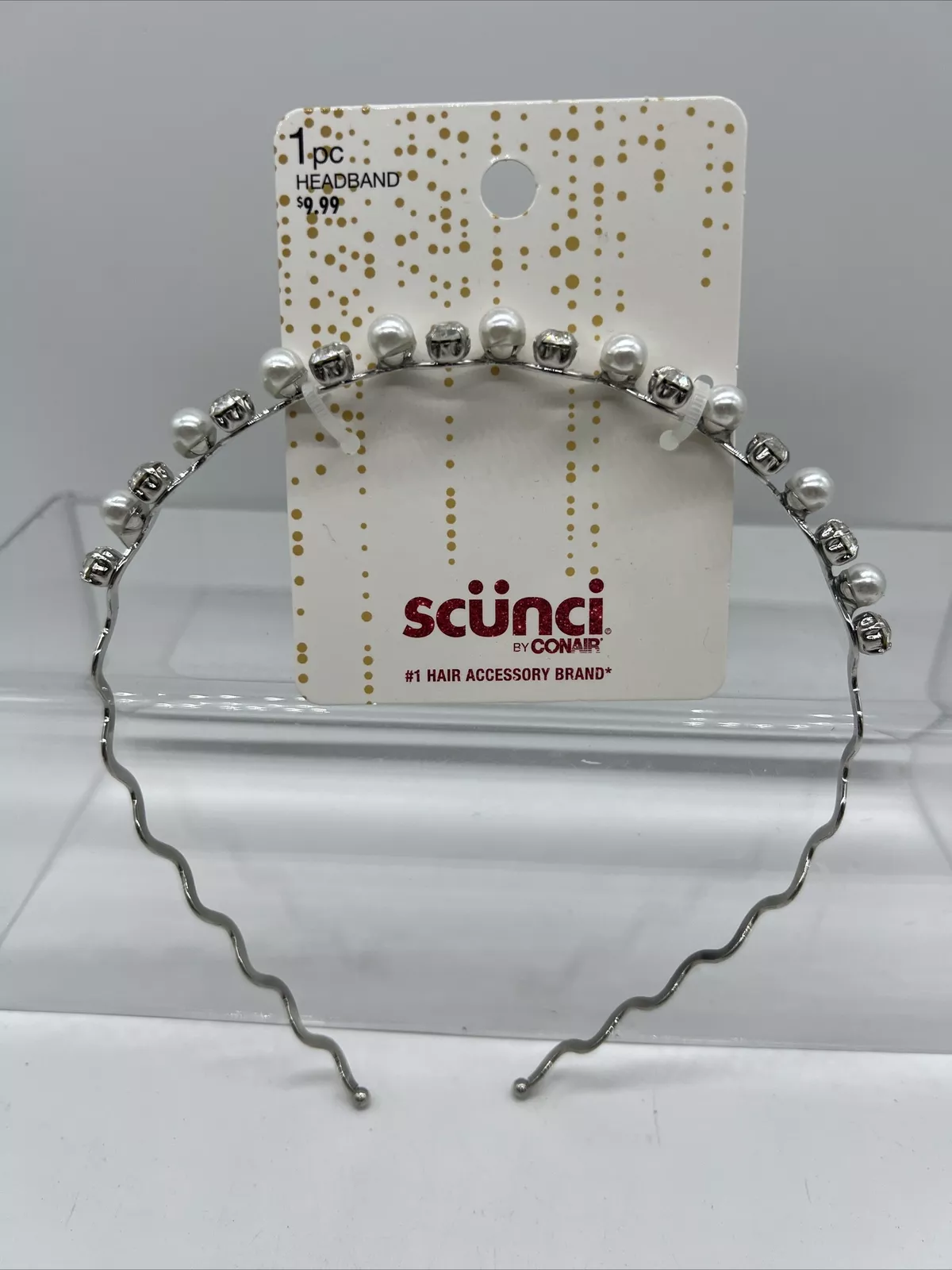 Elegant Pearl and Silver Women\'s Headband Louisa Pearl Crystal Double Headband – SKYE main image 3