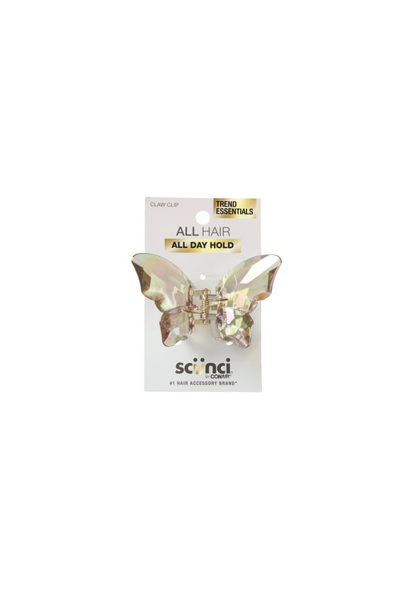 Plastic Butterfly Claw Clip, Clear Amber, 1 Count