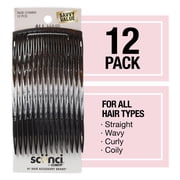 Scunci Plastic Side Hair Combs, Multicolor, 12 Count