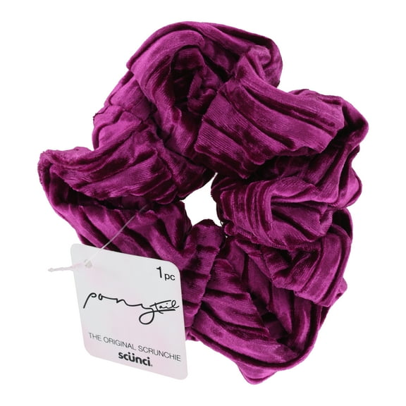 Scunci Ponytail The Original Scrunchie Velvet Purple Hair Scrunchie, 1-Piece