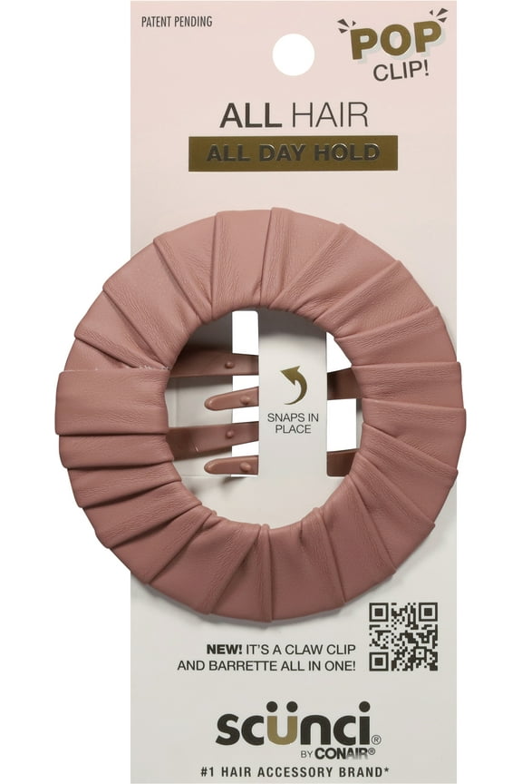 Pop It Claw Clip and Barrette, Dusty Rose, 1 Count