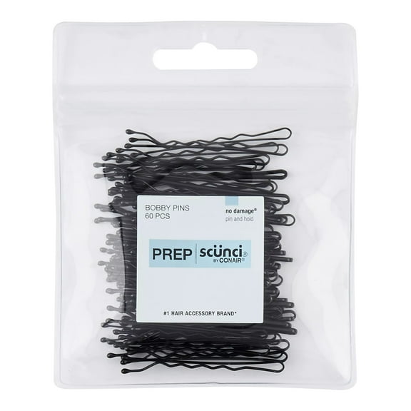 Scunci Prep No Damage Pin & Hold Bobby Pins, Black, 60-Pieces