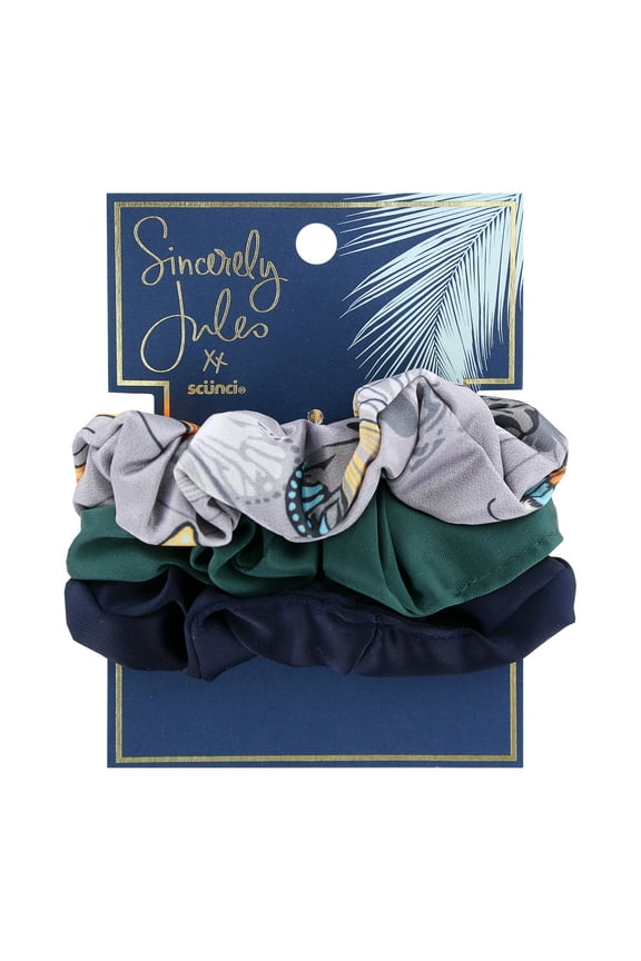 Sincerely Jules Satin Scrunchies, Assorted Colors, 3-Pieces