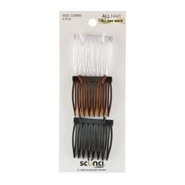Scunci Small Plastic Side Hair Combs, Multicolor, 6 Count