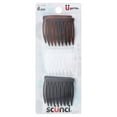 Scunci Small Plastic Side Hair Combs, Black, Clear, and Tortoise Shell