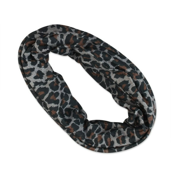 Scunci Soft Hosiery Fabric Turban Headwrap in Neutral Leopard Print, 1ct