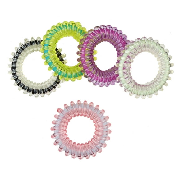 Scunci Spirals No Slip Grip Ponytailers, Assorted, 5 Ct