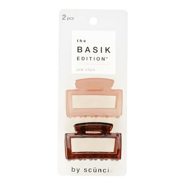 Scunci The Basik Edition Hair Jaw Clips, Assorted Colors, 2-Pieces