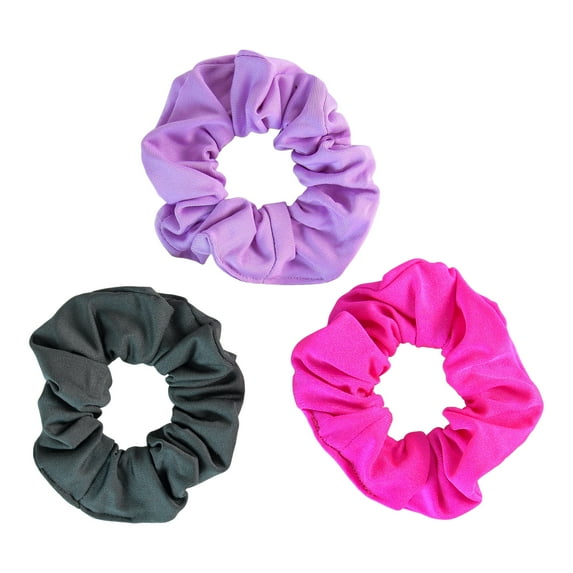 Scunci The Original Scrunchie Comfy Stretch Scrunchies in Black, Pink, and Purple, 3ct
