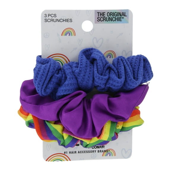 Scunci The Original Scrunchie Hair Scrunchies, Assorted Colors, 3-Pieces
