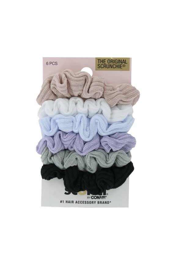 The Original Scrunchie Mini Waffle Twisters Hair Scrunchies, Assorted Colors, 6 Count