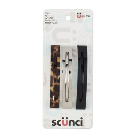 Scunci Thick Hair Barrettes 3 ea