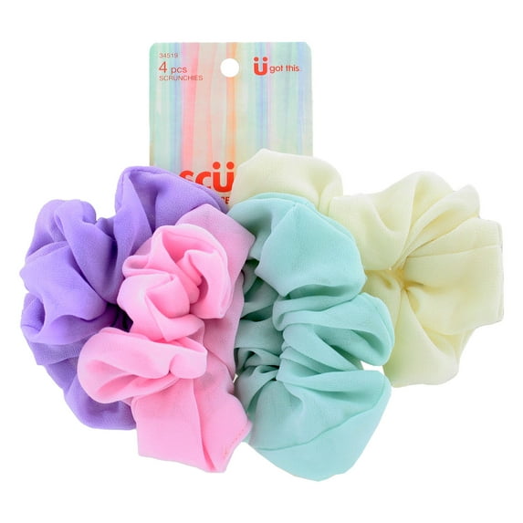 Scunci U Got This Easter Scrunchies, Assorted Pastel Colors, 4-Pieces