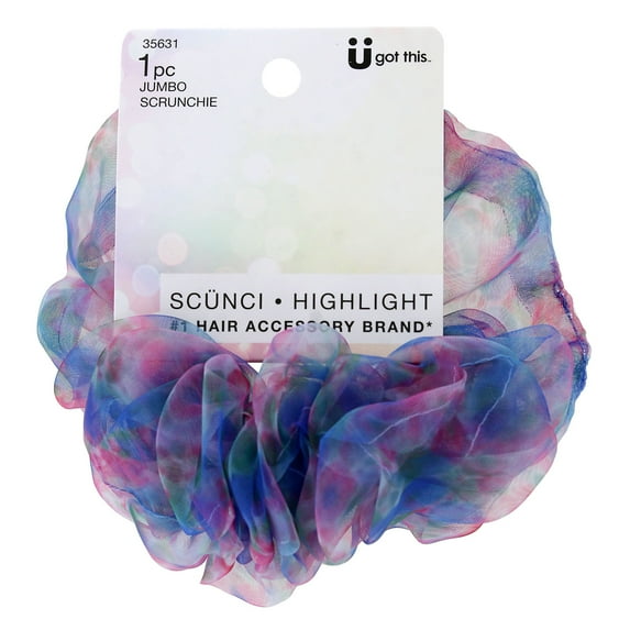 Scunci U Got This Highlight Jumbo Organza Hair Scrunchie, Multicolored, 1-Piece
