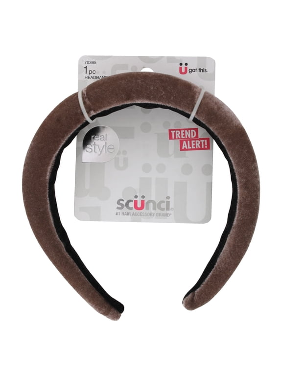 U Got This Real Style Velvet Headband, Brown, 1-Piece