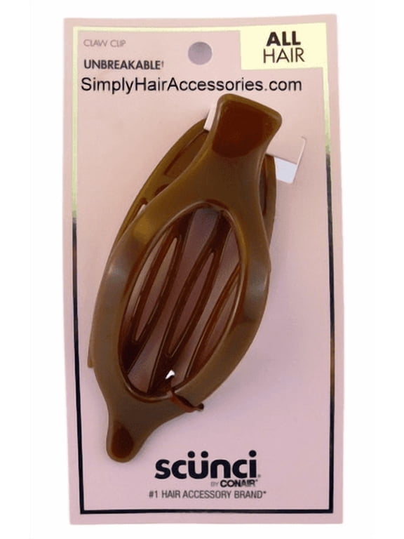 Unbreakable Oval Open Center Lay Flat Brown Claw Clip - 1 Pc.