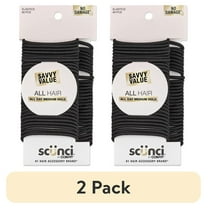 (2 pack) Scunci Value Pack Ponytail Holder Hair Ties, Black, 60 Count