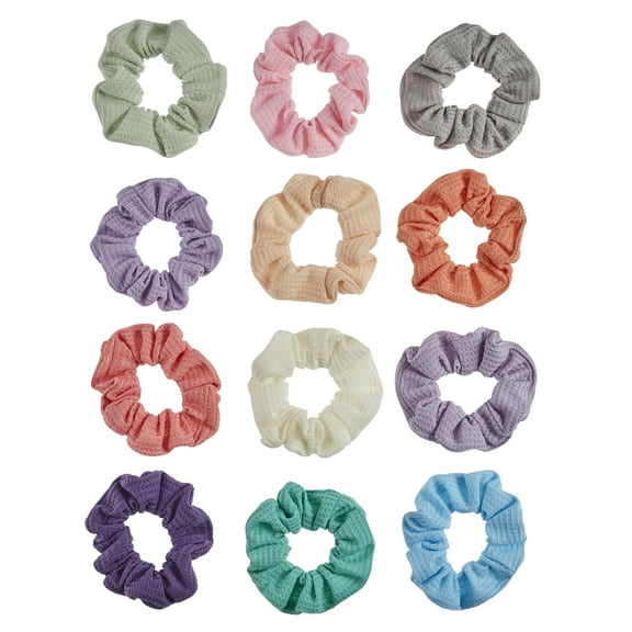 Scunci Value Pack Scrunchie Hair Ties, Multicolor, 12 Count