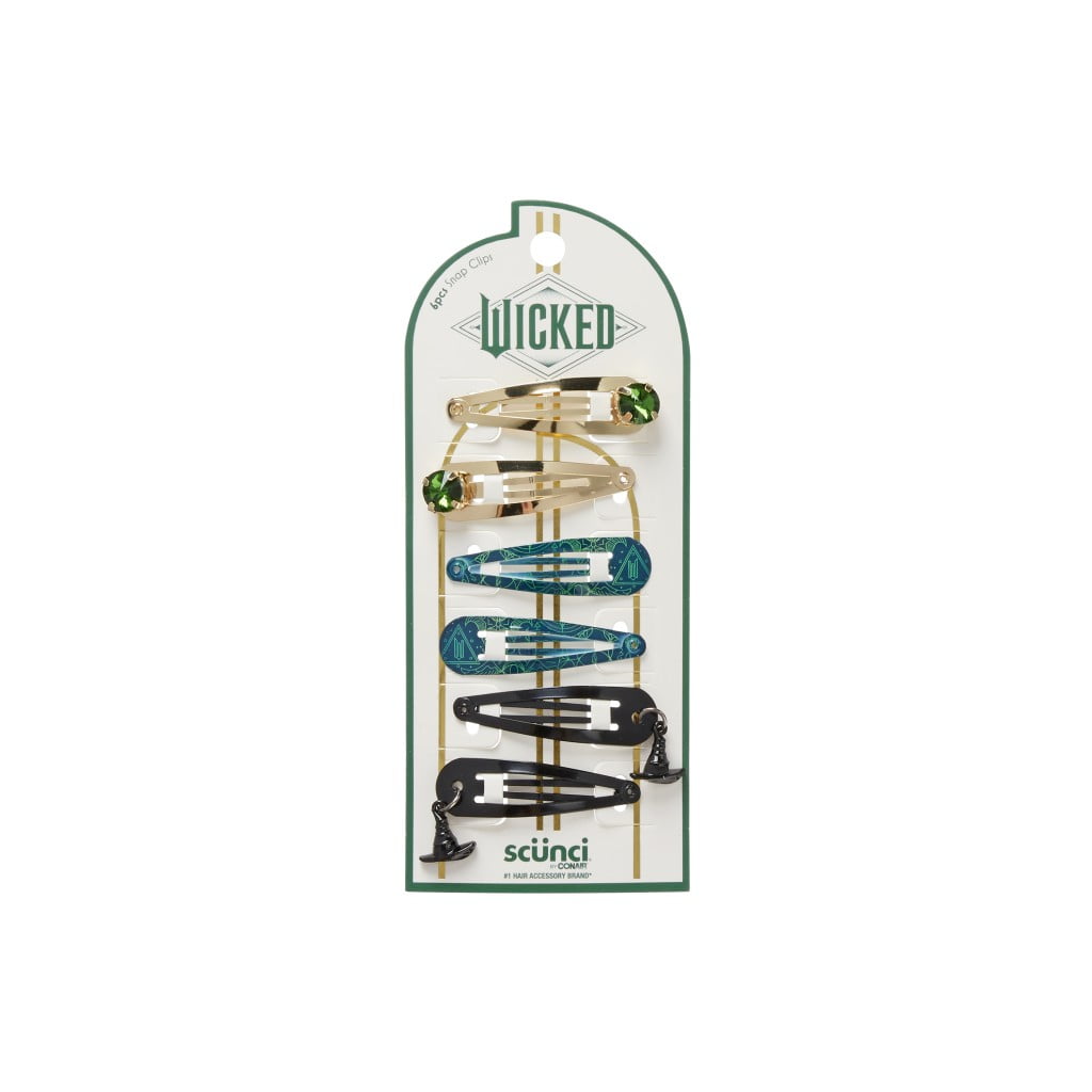 Scunci Wicked Elphaba 6PK Snapclips