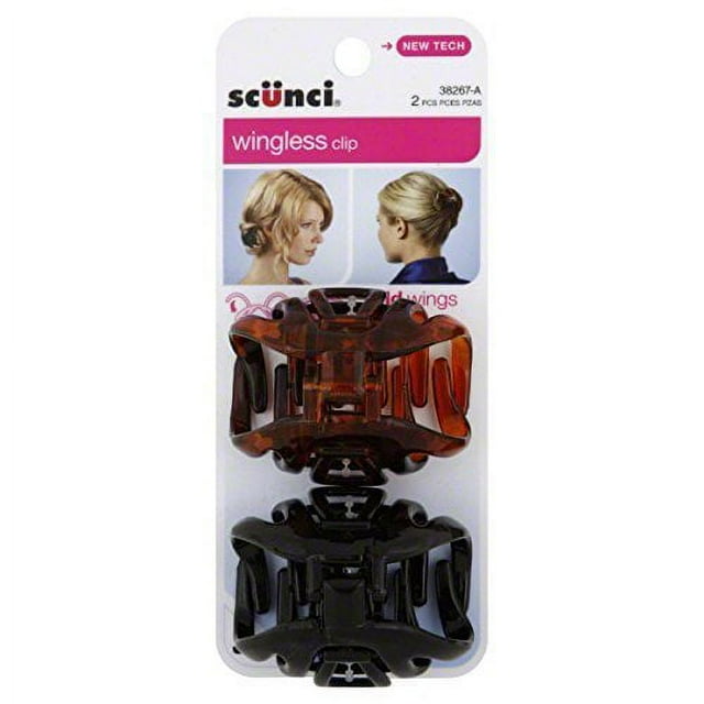 Scunci Wingless Octopus Jaw Clip, Assorted Colors, 2 Count