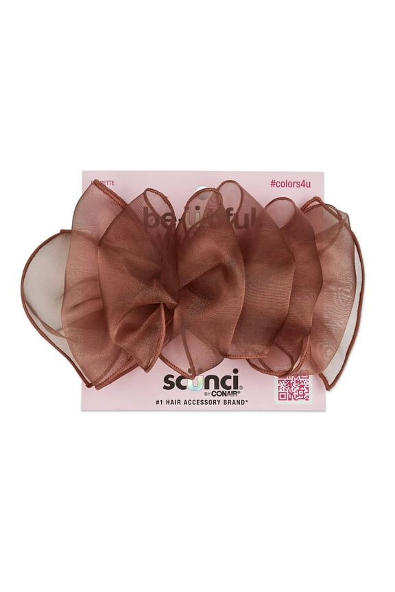 be-u-tiful Chiffon Bow Barrette Clip, Taupe, 1-Piece