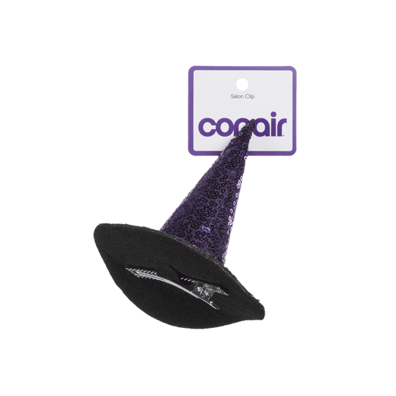 Scunci by Conair Sequined Witch Hat Salon Clip, Purple with Black, 1 Count