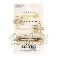 thumbnail image 1 of Scunci x Kelsey Anderson Crystal-Embellished Flower Bobby Pins & Barrette, Gold Tone, 3 Count, 1 of 8