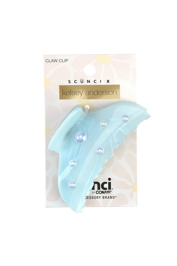 x Kelsey Anderson Faux Pearl Claw Clip, White, 1 count