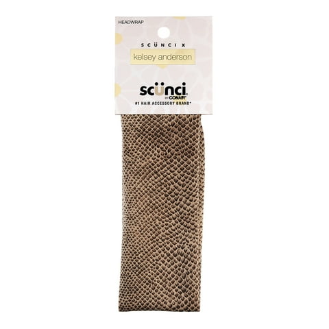 x Kelsey Anderson Printed Fabric Headwrap Headband, Faux Snakeskin Print, 1 count