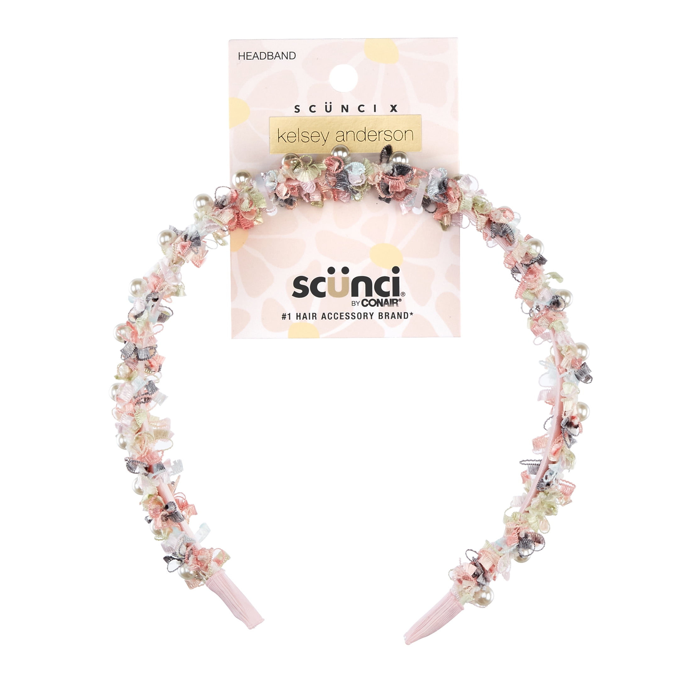 Scunci x Kelsey Anderson Textured Fabric and Faux Pearl Headband