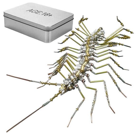 Scutigera 3D DIY Mechanical Metal Model Kit, Steampunk House Centipede Assembly Ornament, 700+ PCS Collectible Insect Sculpture