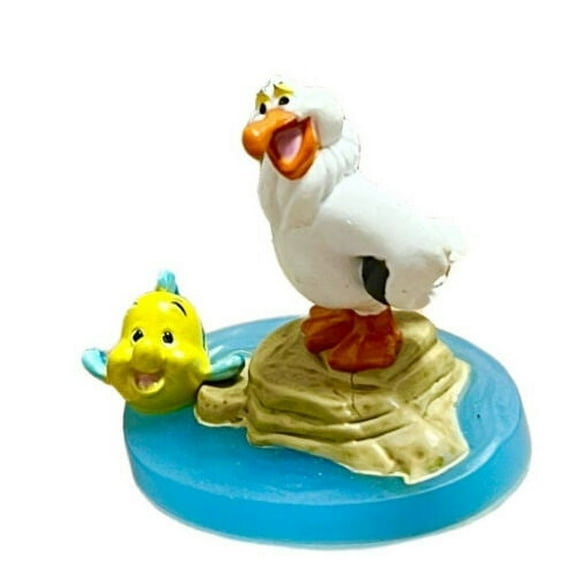Scuttle Seagull & Flounder Fish PVC Cake Topper Figure Figurine Little Mermaid New