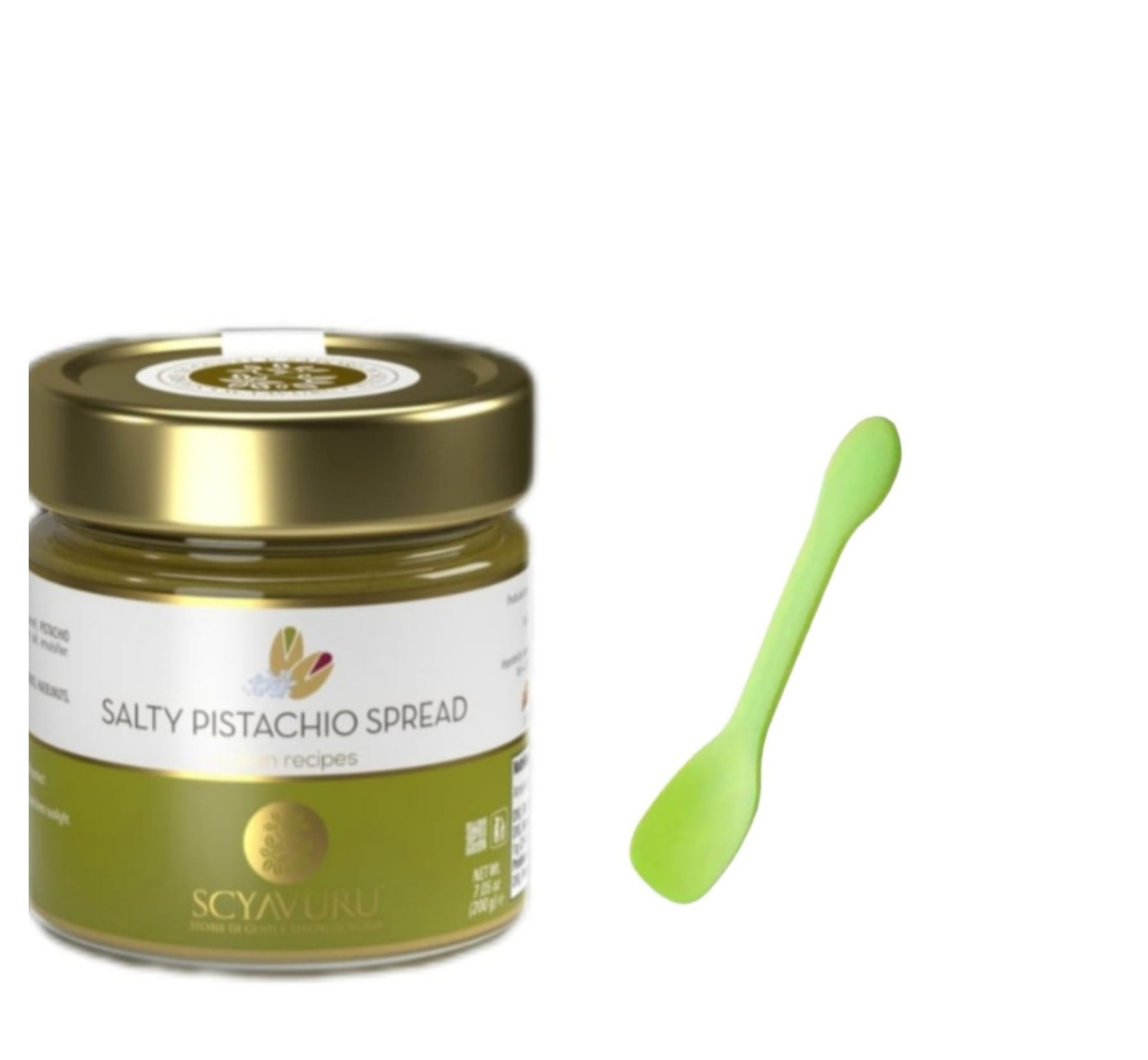 Scyavuru Salty Sicilian Pistachio Cream | Spreadable Pistachio Cream Imported from Italy | 7.05oz, 1 Pack