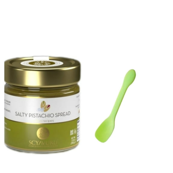 Scyavuru Salty Sicilian Pistachio Cream | Spreadable Pistachio Cream Imported from Italy | 7.05oz (200g) (Pack of 1)