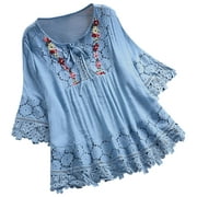 https://i5.walmartimages.com/seo/Scyoekwg-3-4-Sleeve-Shirts-Women-Vintage-Crochet-Lace-Trim-Bow-V-Neck-Three-Quarter-Top-Embroidery-Print-Graphic-Tops-Casual-Loose-Fit-Tunic-Trendy-S_4bde4883-d0f9-45cb-b38e-ea765a4f3c42.4077798aab4aafe448c13f55f6081a4f.jpeg?odnWidth=180&odnHeight=180&odnBg=ffffff