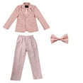 thumbnail image 1 of Scyoekwg 3PC Boys Clothes Toddler Handsome Suit Set Long Sleeve Lapel Jackets Long Pants Tie Outfits (Pink,2-3 Years), 1 of 3