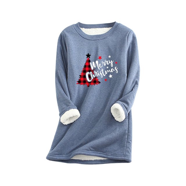 Scyoekwg Autumn and Winter Womens Long Sleeve Christmas Shirts