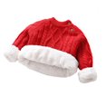 thumbnail image 1 of Scyoekwg Baby Sweaters for Girl Newborn Infants Toddler Baby Boys Sweaters Long Sleeve Round Neck Winter Fleece Thickened Warm Sweaters Pullover (Red,6 Months), 1 of 5