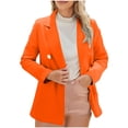 thumbnail image 1 of Scyoekwg Blazers for Women Business Casual Office Suits Jacket Long Sleeve Work Open Front Suits Jacket with Pockets (Orange,M), 1 of 6