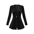 thumbnail image 1 of Scyoekwg Blazers for Women Long Sleeve Dressy Casual Velvet Jacket Button Slim Cardigan Coat for Evening Party (Black,XL), 1 of 6