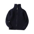 thumbnail image 1 of Scyoekwg Boys Sweaters Toddler Boys Zipper Sweaters Coats Casual High Neck Long Sleeve Jackets Solid Color Fall Winter Warm Sweaters Coats (Navy,4 Years), 1 of 5